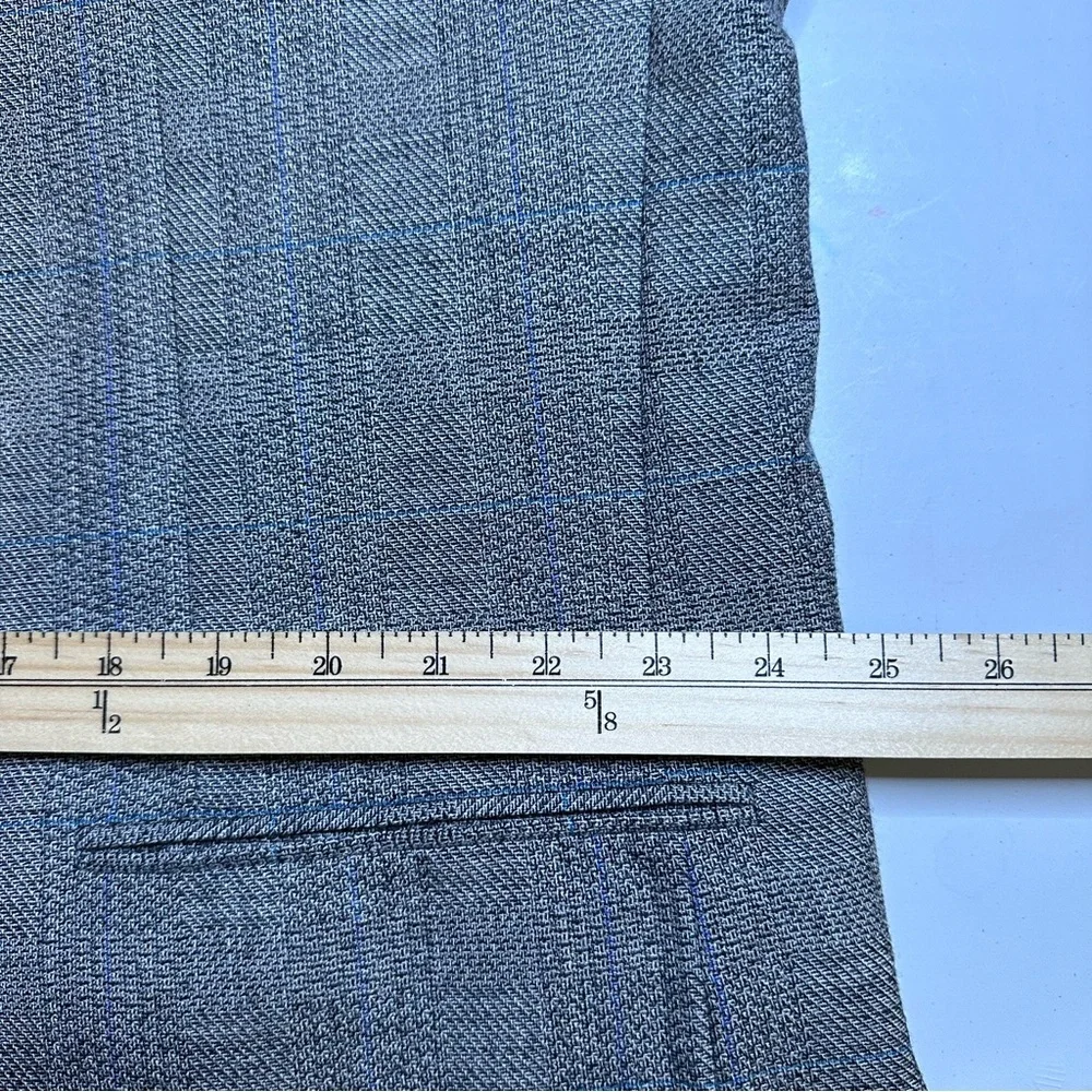 Vtg TALLIA Blazer Sport Coat 46R? Casual Jacket 100% Wool‎ Two Button Grey *READ